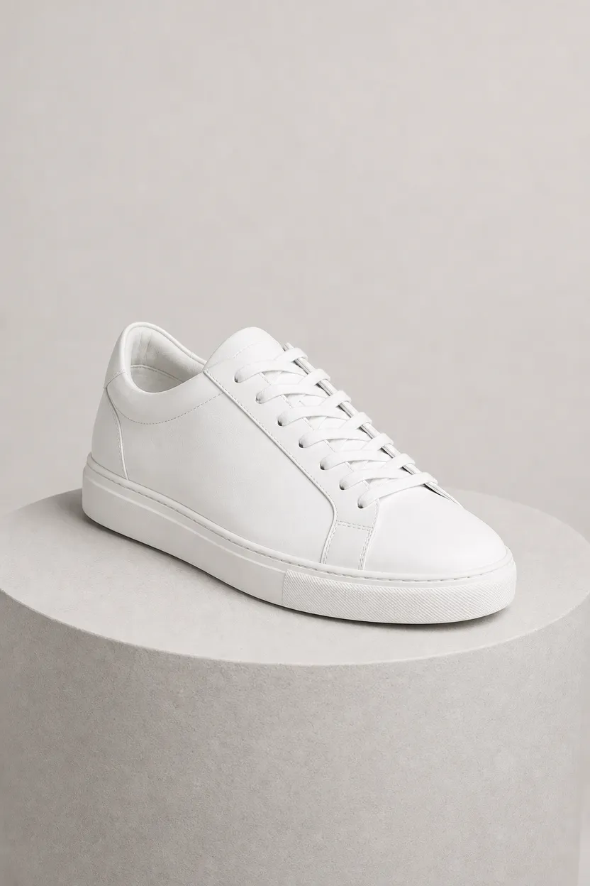 AI carousel image 1 of 3: white sneaker three-quarter view