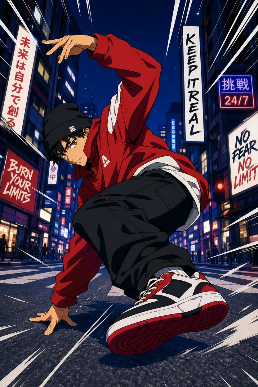 AI text to image result: anime illustration of a dancer