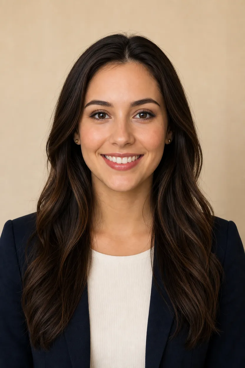 AI photoshoot result: clean studio portrait look