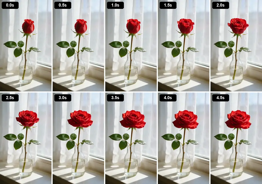 Run 2: ten frames across the clip